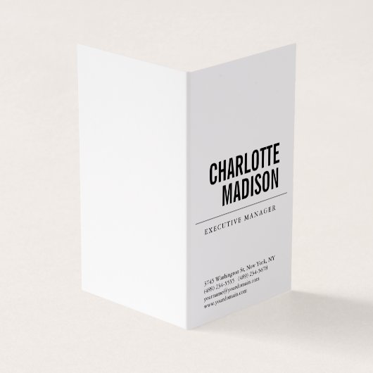 Carte De Visite Modern Simple White Trendy Minimalist Plain  (Extérieur)