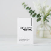 Carte De Visite Modern Simple White Trendy Minimalist Plain  (Debout devant)