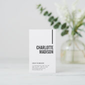 Carte De Visite Modern Simple White Trendy Minimalist Plain  (Debout devant)