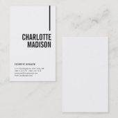 Carte De Visite Modern Simple White Trendy Minimalist Plain  (Devant / Derrière)