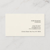 Carte De Visite Modern Simple Yellow White Minimal (Dos)