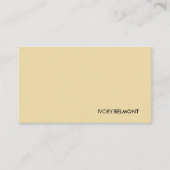 Carte De Visite Modern Simple Yellow White Minimal (Devant)