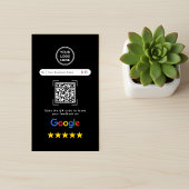 Carte De Visite Modern Sleek Black Google Review QR Code