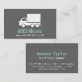 Carte De Visite Modern, Sleek, Chic, Mover Company, camion blanc (Devant / Derrière)