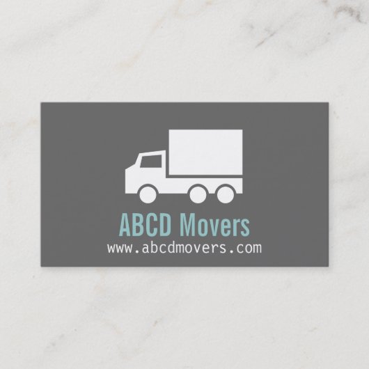Carte De Visite Modern, Sleek, Chic, Mover Company, camion blanc (Devant)