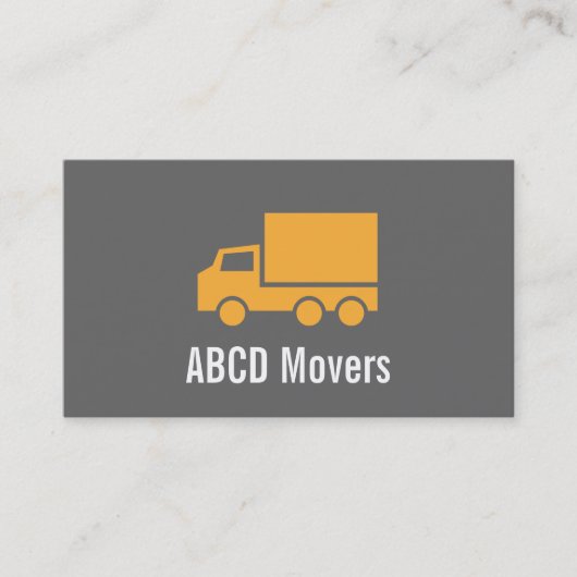 Carte De Visite Modern, Sleek, Chic, Mover Company, camion orange (Devant)