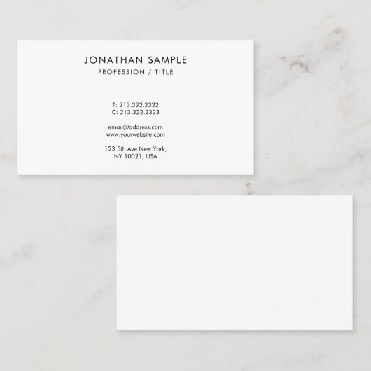 Carte De Visite Modern Sleek Simple Design Template Monogram (Devant / Derrière)