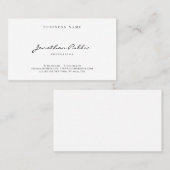 Carte De Visite Modern Sleek Simple Template Handwritten Script (Devant / Derrière)