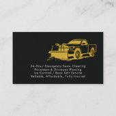 Carte De Visite Modern Snow Plowing Removal Black Gold (Dos)