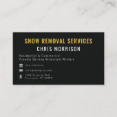 Carte De Visite Modern Snow Plowing Removal Black Gold (Devant)