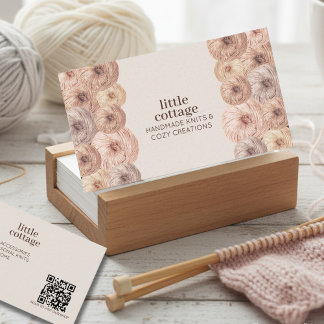 Carte De Visite Modern Soft Watercolor Yarn Ball Knitting Crochet