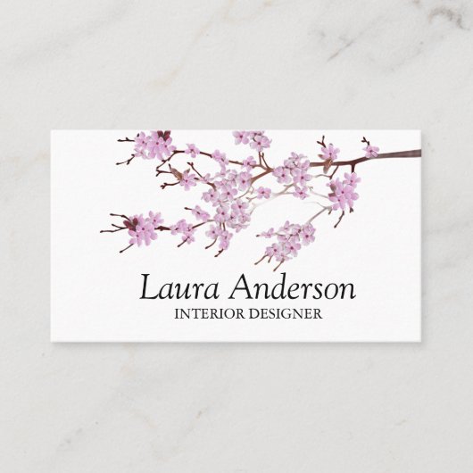 Carte De Visite Modern Spring Cherry Blossom Professional  (Devant)