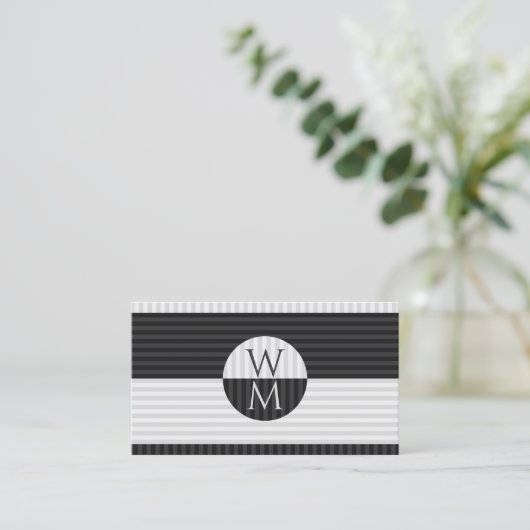 Carte De Visite Modern Striped Contrast (Debout devant)