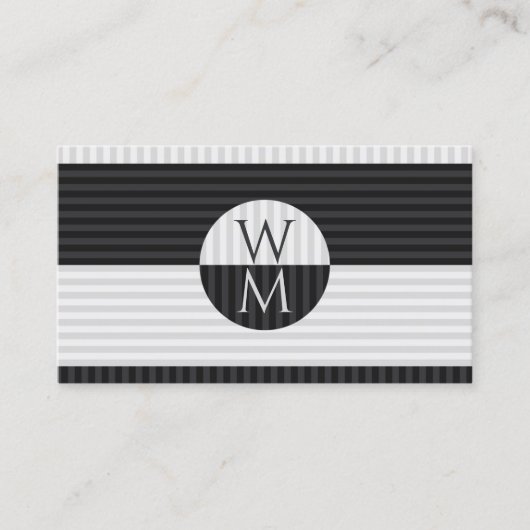 Carte De Visite Modern Striped Contrast (Devant)