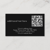 Carte De Visite Modern Stylish Custom Text QR Code Church Pastor (Dos)