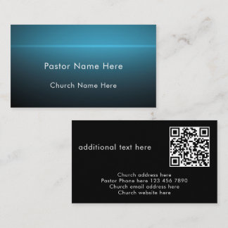 Carte De Visite Modern Stylish Custom Text QR Code Church Pastor