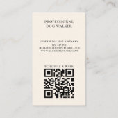 Carte De Visite Modern Stylish Dog Walker Pet Sitter QR code (Dos)