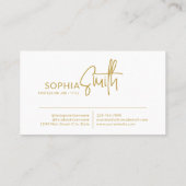 Carte De Visite Modern Stylish Golden Brown Handwritten Script (Dos)
