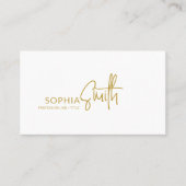 Carte De Visite Modern Stylish Golden Brown Handwritten Script (Devant)