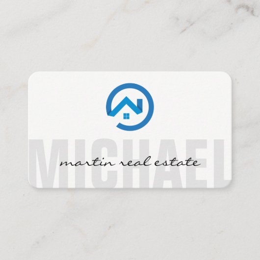 Carte De Visite Modern Stylized Real Estate Logo | Home Renovation (Devant)