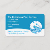 Carte De Visite Modern Swimming Pool Service Unique (Devant)