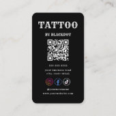 Carte De Visite Modern Tattoo Studio Design Tattoo Shop Style (Dos)