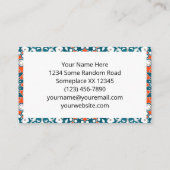 Carte De Visite Modern Teal and Orange Mandala Pattern (Dos)
