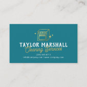 Carte De Visite Modern Teal Gold Oven Cleaning Service (Devant)