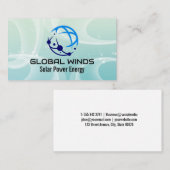 Carte De Visite Modern Tech Globe Logo | Solar Winds Background (Devant / Derrière)