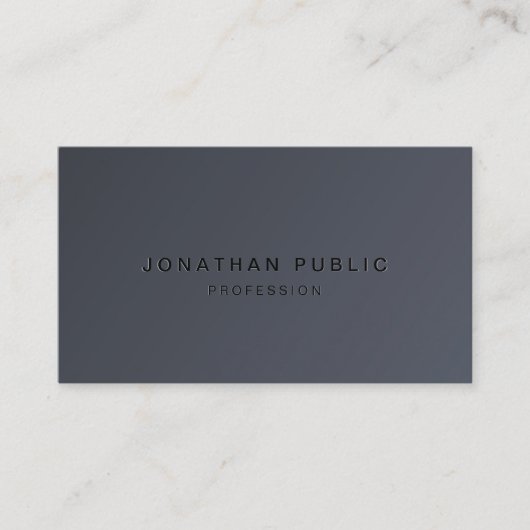 Carte De Visite Modern Template Elegant Dark Grey Create Your Own (Devant)