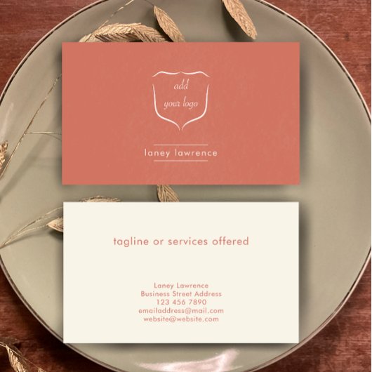 Carte De Visite Modern Terracotta Add Logo Beauty Professional