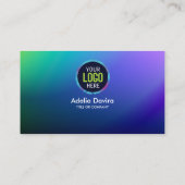 Carte De Visite Modern Terracotta Blue Glitter Gold Opal Stone Lux (Dos)