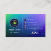 Carte De Visite Modern Terracotta Blue Glitter Gold Opal Stone Lux (Devant)