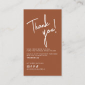 Carte De Visite Modern terracotta order thank you QR code (Devant)