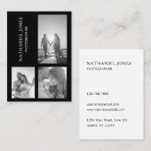 Carte De Visite Modern Three Photo Collage Photographe noir (Devant / Derrière)