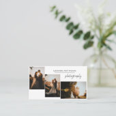 Carte De Visite Modern Three Photo Collage Wedding Photography (Debout devant)