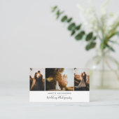 Carte De Visite Modern Three Photo Wedding Photography (Debout devant)