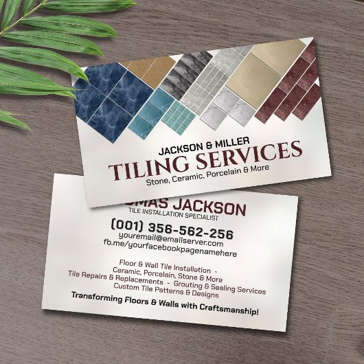Carte De Visite Modern Tiling Services Black Marble Tile Collage
