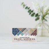 Carte De Visite Modern Tiling Services Black Marble Tile Collage (Debout devant)