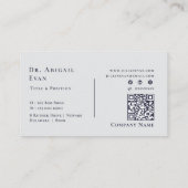 Carte De Visite Modern Tooth Icon Professional Marine Blue Dentist (Dos)