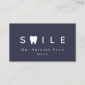 Carte De Visite Modern Tooth Icon Professional Marine Blue Dentist (Devant)