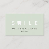 Carte De Visite Modern Tooth Icon Professional Sage Green Dentist (Devant)