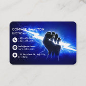 Carte De Visite Modern Trendy Cool Blue Lightning Electrician Busi (Devant)