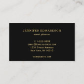 Carte De Visite Modern trendy Gold Glitter stylish professional (Dos)