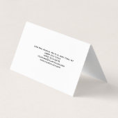 Carte De Visite Modern Trendy Unique Creative Minimalist Design (Dos)