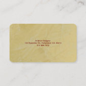 Carte de visite Modern Tuscan Sun (Dos)