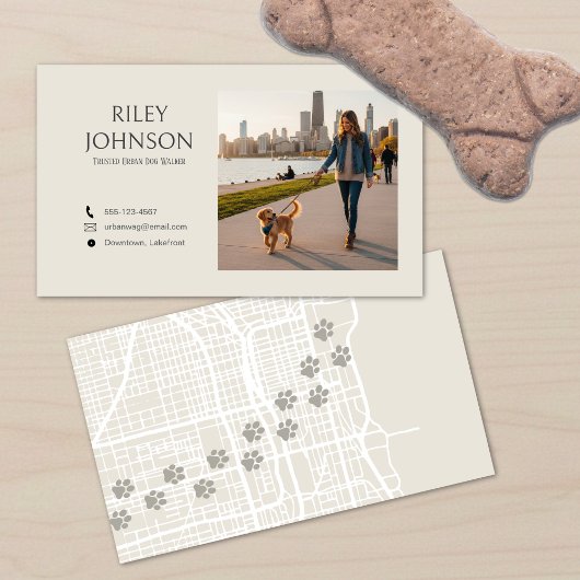 Carte De Visite Modern Urban Dog Walker Business Card