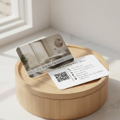Carte De Visite Modern Vacation Rental Resort Photo QR Code