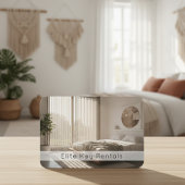 Carte De Visite Modern Vacation Rental Resort Photo QR Code