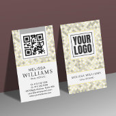 Carte De Visite Modern Vertical Yellow & Gray Geometric 